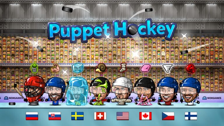 Puppet Hóquei: Campeonato da cabeça grande nofeet Marionette slapshot estrelas 2016 para iOS