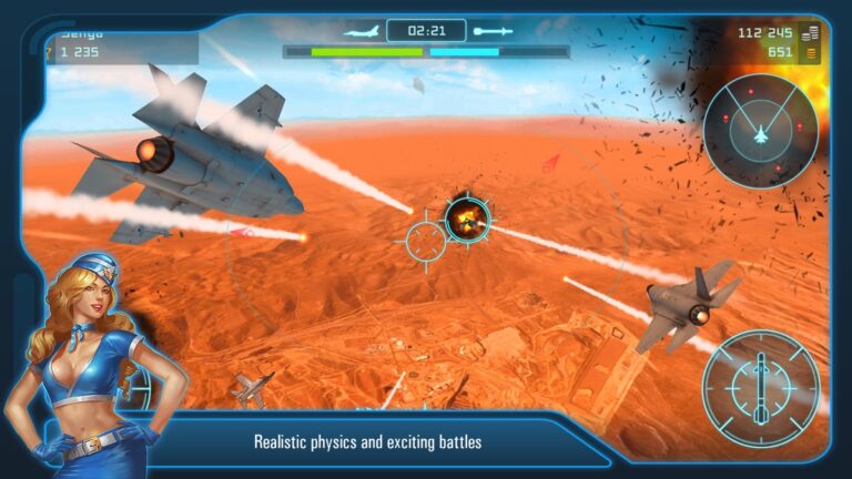 iOS 用 戦闘機バトル: モダンな戦闘機のフライトシミュレータと果てし