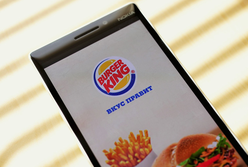 Едим в Burger King с помощью приложения