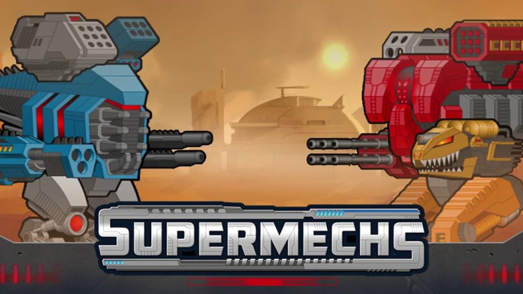 Сражение огромных роботов в игре Super Mechs