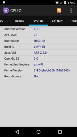 CPU-Z для Android — скриншот 3