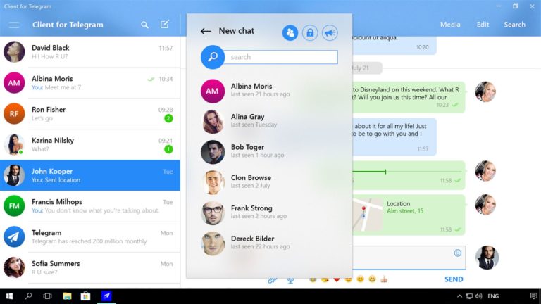 Windows 用 Client for Telegram