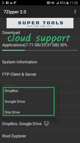 Android için 7Zipper 2.0 – Local and Cloud