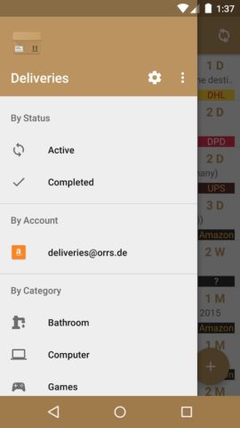 Deliveries Package Tracker لنظام Android