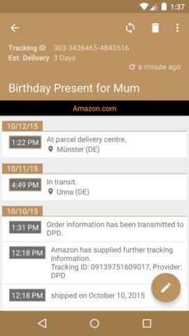 Deliveries Package Tracker untuk Android