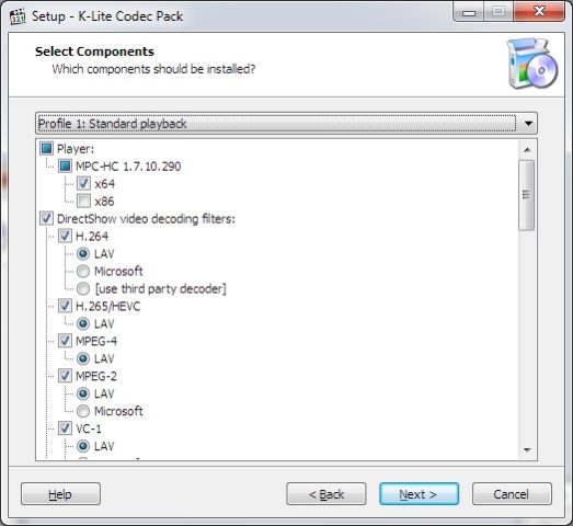 instal K-Lite Codec Pack 17.7.3