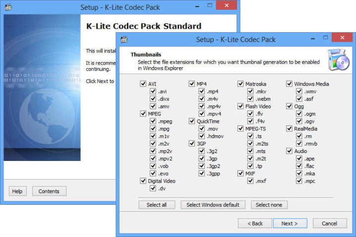 downloading K-Lite Codec Pack Standard