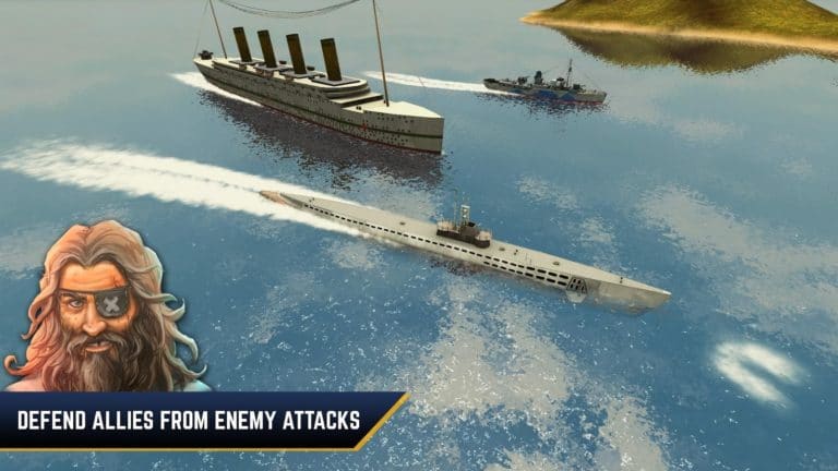Вражеские воды битва подводной лодки и корабля для Android