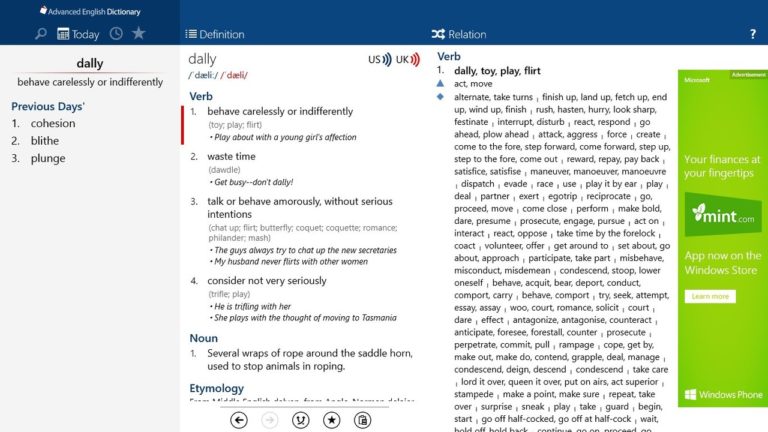 Advanced English Dictionary untuk Windows