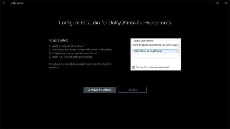Dolby Access für Windows