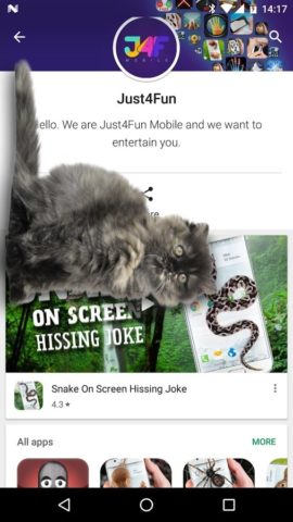 Гуляющий кот в телефоне для Android