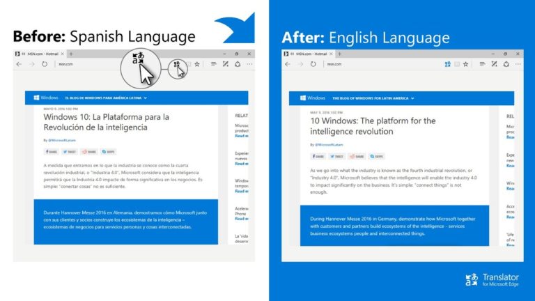 Windows용 Translator Microsoft Edge