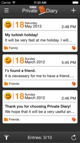 Private Diary pour iOS