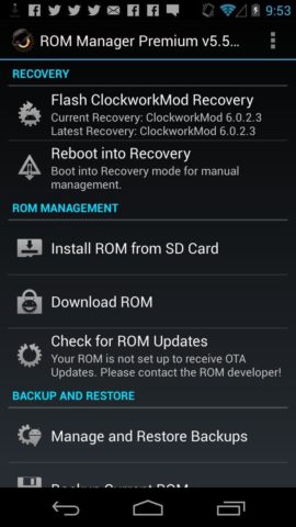 ROM Manager สำหรับ Android