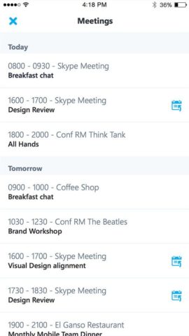 Skype Empresarial para iOS
