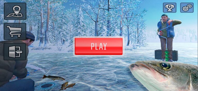 Ice fishing game.Catching carp لنظام iOS