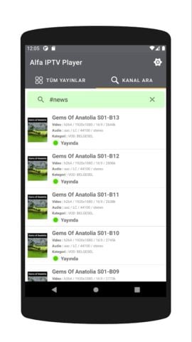 Android için ALFA iPTV Player
