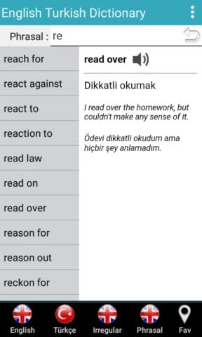 English Turkish Dictionary cho Android