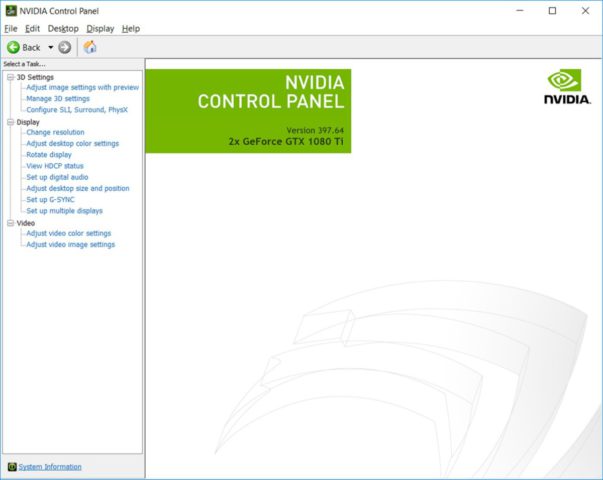 NVIDIA Control Panel for Windows
