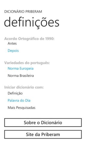 Dicionário Priberam สำหรับ Windows
