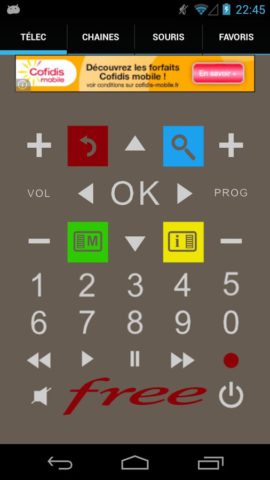 Android 用 FreeTelec Télécommande Freebox