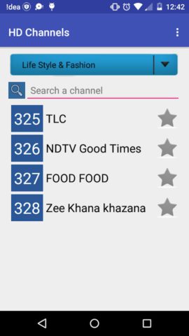 Indian Digital TV Channels per Android