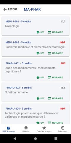 MonULB для Android — скриншот 2