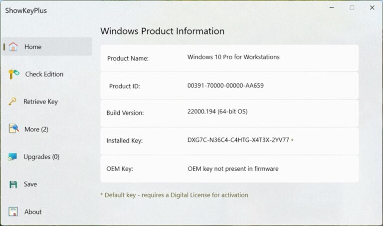 Windows 用 ShowKeyPlus