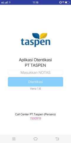 Taspen Otentikasi для Android — скриншот 1