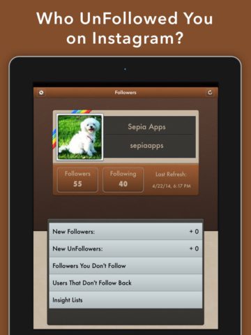 UnFollowers for Instagram لنظام iOS