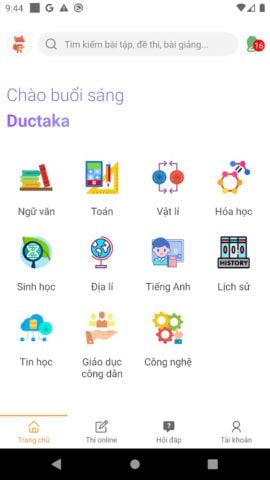 VietJack– học tốt, thi online, لنظام Android