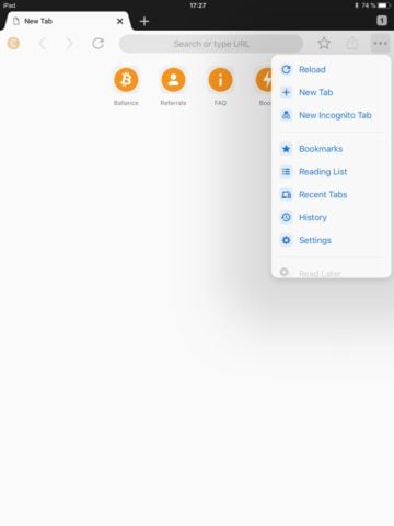 CryptoTab Browser Mobile für iOS