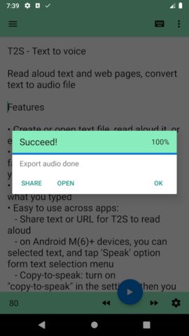 T2S: Text to Voice/Read Aloud für Android