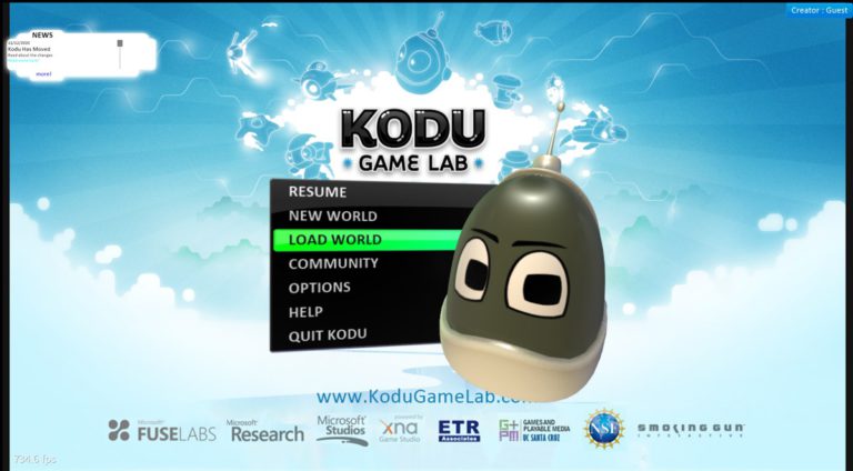 Windows 版 Kodu Game Lab