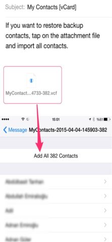 My Contacts Backup для iOS — скриншот 2
