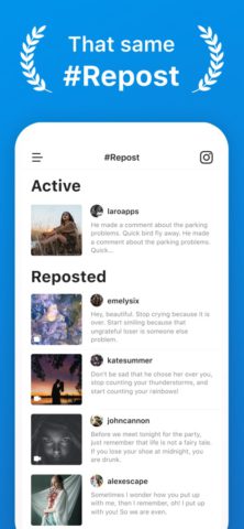 Reposter・Repost para Instagram para iOS