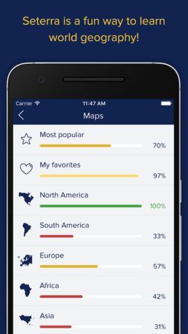 Seterra Geography для Android — скриншот 1