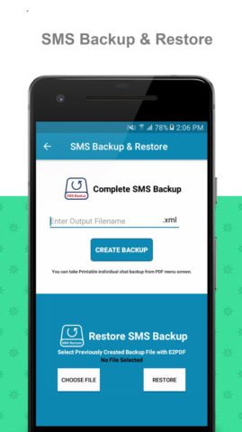 E2PDF SMS Call Backup Restore para Android