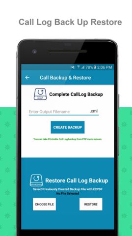 E2PDF SMS Call Backup Restore per Android