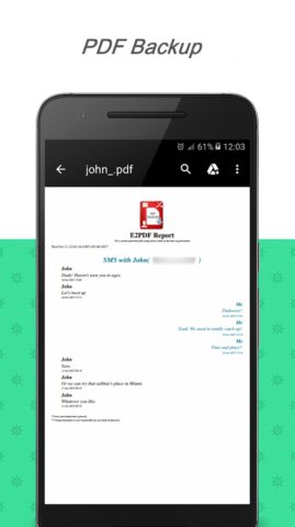 Android 用 E2PDF SMS Call Backup Restore
