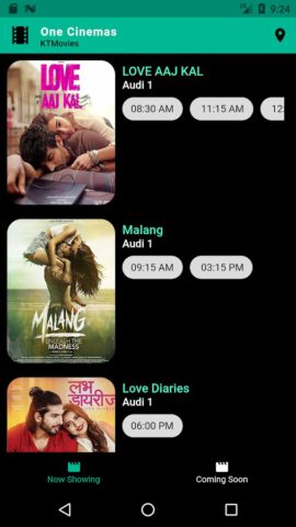KTM Movies (Info and Timings) per Android