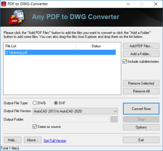 PDF to DWG Converter for Windows