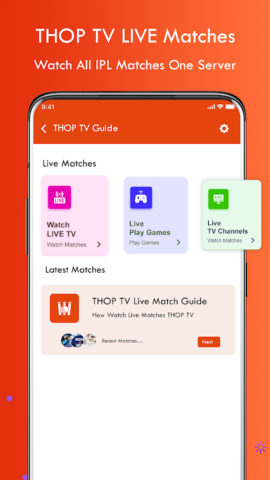 Android용 Thop TV- ThopTV Live Cricket,