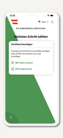 Grüner Pass per iOS