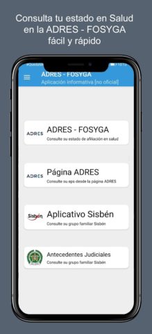 Adres Fosyga per Android