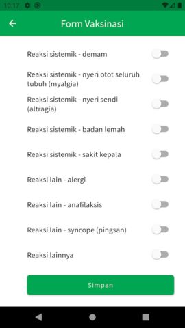 Android 用 Mobile PCare Vaksinasi