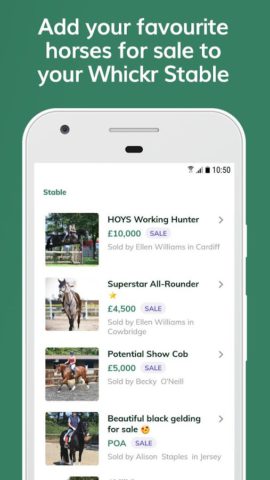 Whickr Buying & Selling Horses para Android