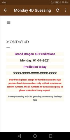 Grand Dragon 4D Predictions per Android