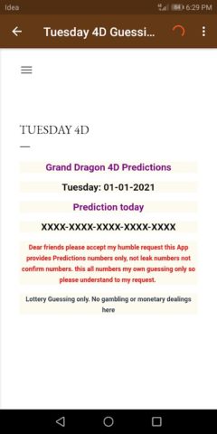 Grand Dragon 4D Predictions for Android