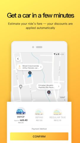 Android 用 99: Vá de Carro, Moto ou Taxi